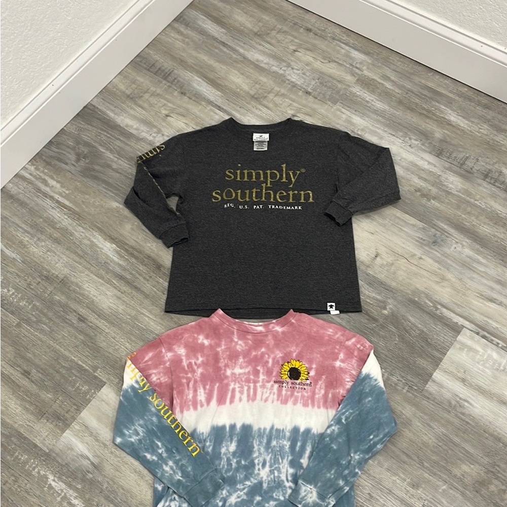 Simply Southern Kids Long Sleeve Shirts - Black and Multicolor
